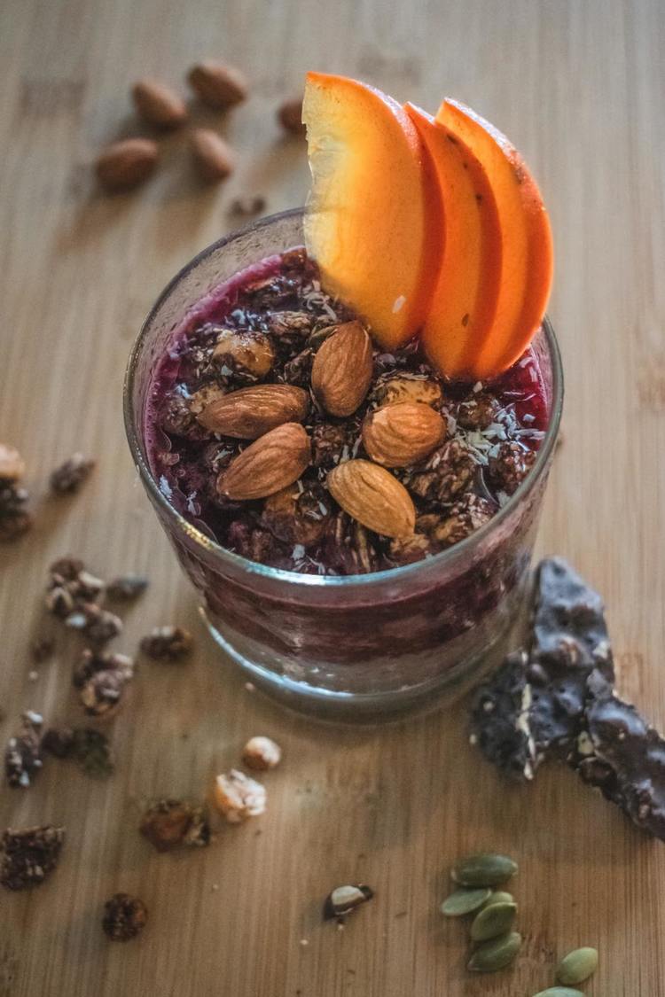 Berry and Chia Parfait with Honey and Almonds - Parfait Recipe